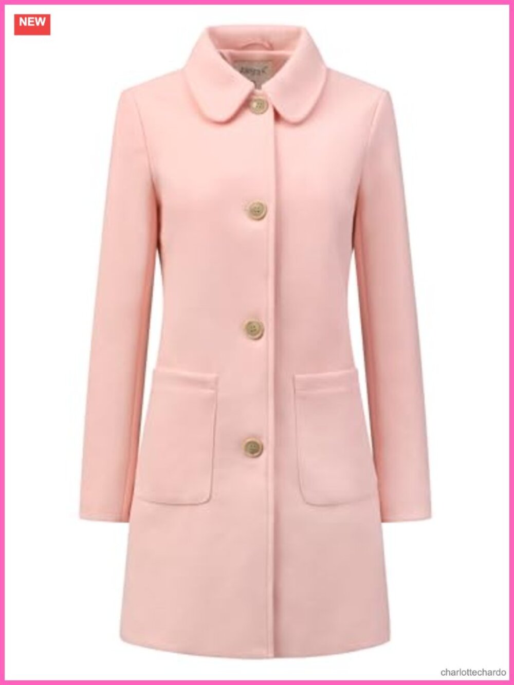 Womens Peacoat Single Breasted Peter Pan Collar Winter Coat